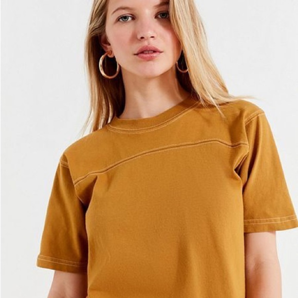 Urban Renewal Mustard Cropped Top